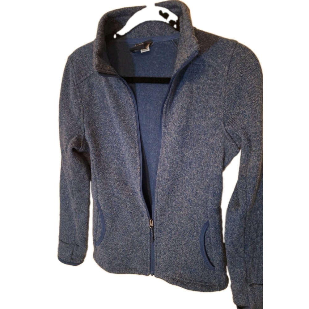 Charles River Womens XS Blue Fitted Sweatshirt  Like  Zip Up Jacket Pockets  232